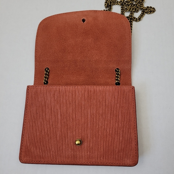 Madewell Rust Corduroy Crossbody Bag with Gold Chain - Picture 8 of 12